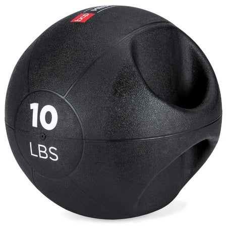 Best Choice Products 10lb Double-Grip Weighted Medicine Ball Exercise Equipment for Strength Balance Fitness Core Workout Training w/ Handles - (Best Strength Training Workout)