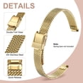 thumbnail image 3 of Uxcell Stainless Steel Mesh Watch Band 8mm Quick Release Adjustable Metal Replacement Watch Strap for Men Women, Gold, 3 of 7