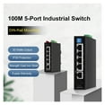 thumbnail image 4 of Industrial Gigabit POE Switch 5/6 Port 100/1000Base-T DIN IP30 Network Ethernet Switch Lightning Protection Max BT90W ,Security, 4 of 7