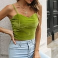 thumbnail image 2 of JGGSPWM Women's Velvet Strappy Camisole Vintage Velour Cami Tank Top Green M, 2 of 5