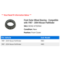 thumbnail image 2 of Front Outer Wheel Bearing - Compatible with 1987 - 2004 Nissan Pathfinder 1988 1989 1990 1991 1992 1993 1994 1995 1996 1997 1998 1999 2000 2001 2002 2003, 2 of 2