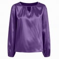 thumbnail image 5 of Towmus Womens Dressy Casual Blouse V Neck Long Sleeve Shirts Satin Silk Keyhole Business Work Tops Fall Outfits 2025, 5 of 6