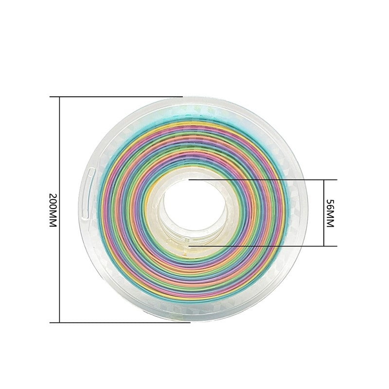 3D Printer PLA Filament Multicolor Silk Gradient Change 1.75mm Printing Material 1kg Spool for Most 3D Printer and 3D Pen