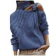 thumbnail image 1 of Gibobby SuéTer Para Mujeres Para Frío Moda mujer cuello manga larga fuera del hombro Colorblock suéter de punto Top(Azul,G), 1 of 4