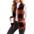 thumbnail image 4 of UKAP Manteau pour Dames Fermeture Éclair Sans Manches Gilet d'Hiver Chaud Rouge G, 4 of 5