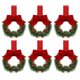 thumbnail image 1 of 1/4 Piezas Pequeña Corona Navidad 11 8 Pulgadas Gabinete Mini () Rojo, 1 of 9