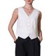 thumbnail image 1 of CHALCO CHIC Chaleco de Lino para Mujeres Sin Mangas con Cierre de Botones y Escote en V XL Blanco, 1 of 5