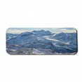 thumbnail image 1 of Mountain Computer Mouse Pad, Snowy Mountain Scene Under the Sky Winter Wilderness Untrodden Nature Print, Rectangle Non-Slip Rubber Mousepad Large, 31" x 12" Gaming Size, White and Blue, by Ambesonne, 1 of 2