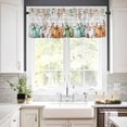thumbnail image 2 of Thanksgiving Valances for Windows Farmhouse Kitchen Curtains Valances Rod Pocket Valance Curtains for Kitchen Windows Green Orange Blue Pumpkin Fall Eucalyptus Window Valances for Bathroom 54"x18", 2 of 6