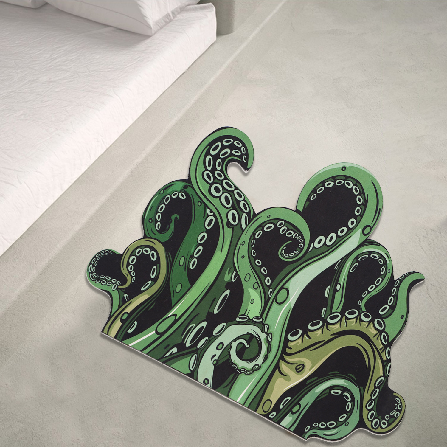 Funny Rug for Living Room, Super Absorbent Bath Mat Non Slip, Machine Washable, Goth Decor Cthulhu Octopus Shaped Shower Mat, Aesthetic Modern Rugs for Bedroom, Small Size Door Mats…