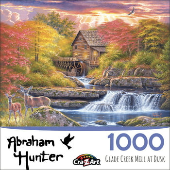 Cra-Z-Art Abraham Hunter 1000 Pieces Jigsaw Puzzle- Glade Creek Mill at Dusk