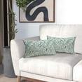 thumbnail image 4 of Teal Floral Pillow Covers 12x20 Set of 2 Botanical Print Vintage Spring Flower Plant Cream Rectangle Decorative Lumbar Throw Pillow Cases Outdoor Farmhouse Decor for Sofa Couch Bed, 4 of 6