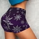 thumbnail image 4 of Fotbe Snowflake Gradient Purple Shorts Sin Costuras – Shorts Deportivos de Cintura Alta para Mujer, Elásticos para Gimnasio, Yoga, Running o Ciclismo-Medium, 4 of 8