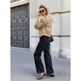 thumbnail image 4 of Veste de Moto Décontractée à Fermeture Éclair pour Femmes Khaki G, 4 of 9