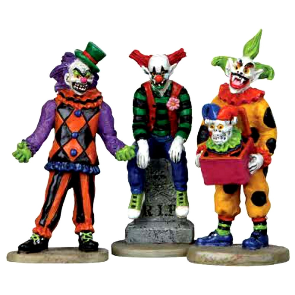 Lemax 12885 EVIL SINISTER CLOWNS Set of 3 Spooky Town Figure Decor