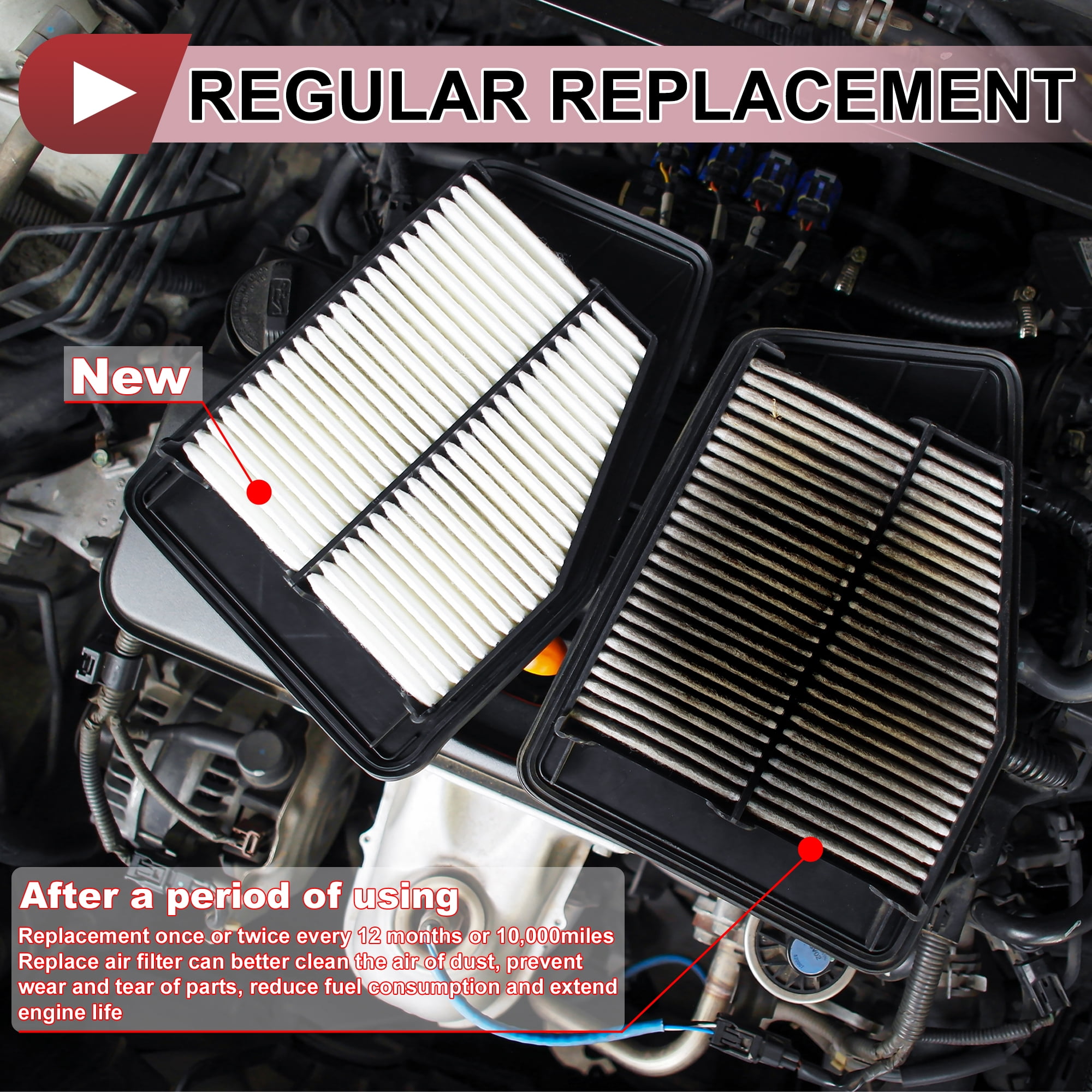 Unique Bargains Engine Air Filter for Audi A8 Quattro 3.0L 4.0L 2013-2018 No.4H0129620L