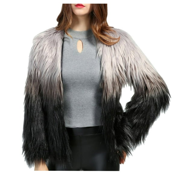 Womens Winter Coats Long Womens Faux Furs Coats Oversized Open Front Fluttering Winter Outwear