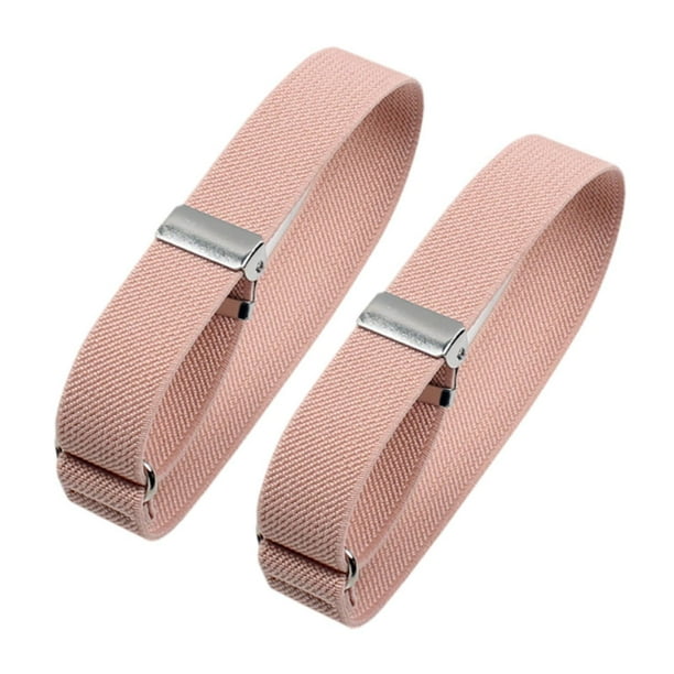 2 brazaletes elásticos para mangas de camisa de mujer adulta para accesorios de ropa Rosa