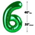 thumbnail image 2 of Globo de foil verde número 6 de 40" para fiesta Upgesy, 2 of 7