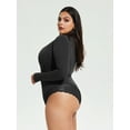 thumbnail image 4 of Sveltors Plus Size Long Sleeve Bodysuit for Women Casual Stretchy Crew Neck Sexy Lace T Shirts Tops, 4 of 8