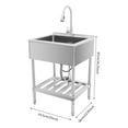 thumbnail image 2 of 63.5*56*87cm Stainless Steel Rectangle Single Bowl Laundry Sink Commercial Sink for Kitchen Milk Tea Shop Dessert Shop, 2 of 16