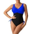 thumbnail image 1 of Women's Slim Retro Pleated Swimsuit - with Breast Pad, for Beach & Pool, 1 of 5