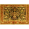 thumbnail image 1 of Ahgly Company Machine Washable Indoor Rectangle Animal Yellow Traditional Area Rugs, 7' x 9', 1 of 4