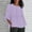 Purple, variant on Pincandy Women's Summer Fashion Cropped Sleeves Round Neck Loose Shirt Blouse 3/4 Sleeve Casual Batwing T Shirt Round Neck Basic Loose Tunic Tops,Hot Pink,3XL