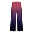 thumbnail image 4 of VERUGU Capris Pants for Women Casual Solid Elastic Waist Loose Long Pants with Pocket Capris Purple 3XL, 4 of 5