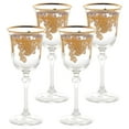 thumbnail image 1 of Elegant and Modern Embellished 24K Gold Crystal Glassware for Hosting Parties and Events - 7 oz, White Wine Goblets, Set of 4, 1 of 5
