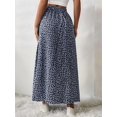 thumbnail image 6 of Women'S Floral Print Wrap Skirt, Casual Side Slit Midi Skirt for Vacation & Resort Wear Royal Blue M, 6 of 9