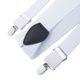 thumbnail image 4 of TopTie Men's Solid Elastic Suspenders 1 inch Y-Back Adjustable Suspenders-White, 4 of 6