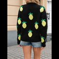 thumbnail image 4 of Suéter Holgado de Punto con Cuello Redondo y Larga para Mujer, Otoño e Invierno 2025 Negro L, 4 of 9