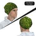 thumbnail image 6 of Logiee Green Glitter Sparkle Print Unisex Knit Beanie for Men Women Winter Hat,Beanies Skull Caps, 6 of 7