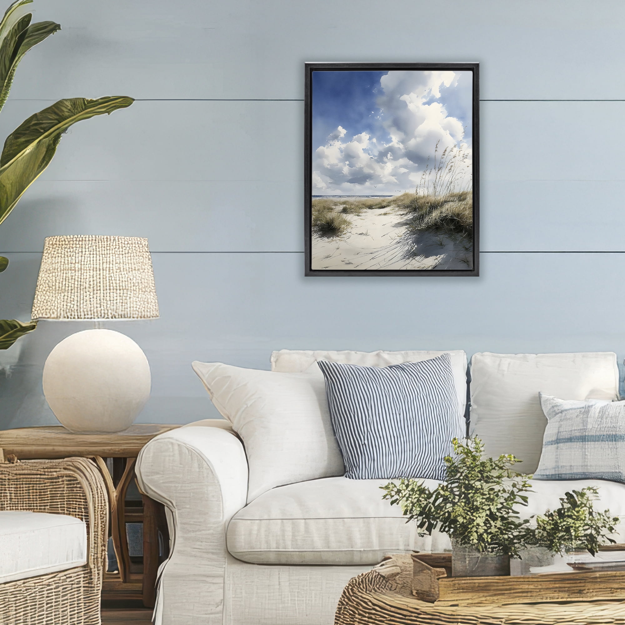 Stupell Industries Dunes In The Sunshine Black Framed Floater Canvas Wall Art, design by Franklyn Gregory