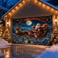 thumbnail image 4 of HD Christmas Garage Door Flag 96x84 In, Polyester Outdoor Holiday Banner, Santa Snowman Christmas Tree Yard Decor for Home Party Decoration, 4 of 8