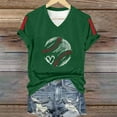 thumbnail image 6 of Womens Shirts Summer Baseball Festival Solid Color Baseball Printed V Neck Short Sleeved Top Womens Tops, 6 of 6