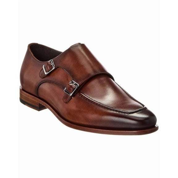 Curatore Apron Double Monk Leather Loafer, 12, Brown