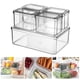 thumbnail image 5 of Caja de almacenamiento de alimentos transparente con tapa rectangular para mantener frescos los alimentos en el refrigerador. Establecer C, 5 of 9