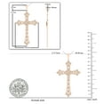 thumbnail image 5 of Dazzlingrock Collection Round White Diamond Religious Cross Pendant for Women with 18inch Silver Chain (0.26 ct. Color I-J, Clarity I2-I3) in 10K Rose Gold, 5 of 6