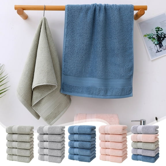 Sales Today Clearance! Gosuguu 5-Piece Cotton Bath Towel Set – Soft, Thick, Absorbent Towels for Bathroom, Household Wash Cloths, Face and Gift Towels for Home Use