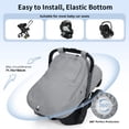 thumbnail image 2 of Baby Car Seat Cover, Caveen Windproof Car Seat Canopy for Winter, Grey, 2 of 8