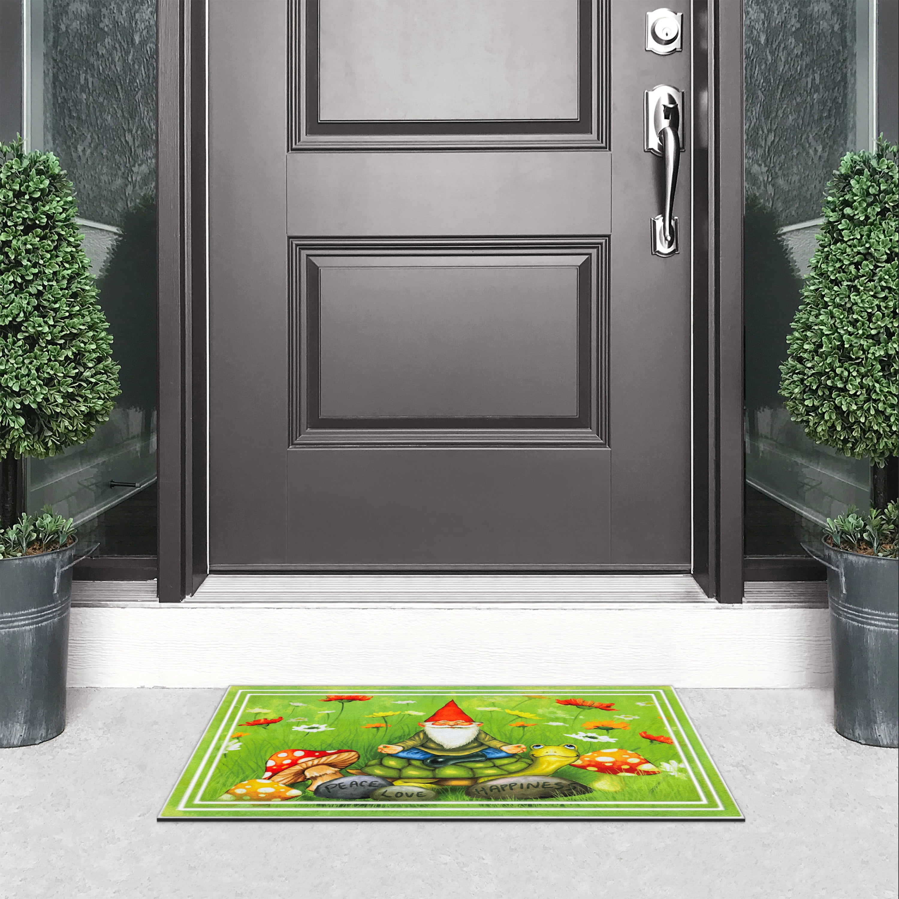 Apache Mills Fashionables Deluxe Gnome Green Indoor/Outdoor Doormat, 1.5' x 2.5'