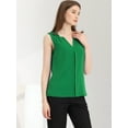 thumbnail image 4 of DARING DIVA Sleeveless Blouse Top Office Work Shirt S Green, 4 of 6