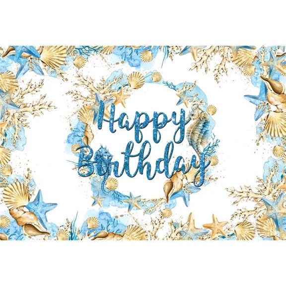 Under The Sea Birthday Backdrop for Photoshoot Coral Seashell Starfish Seahorse Underwater World Girl Mermaid 1st Birthday Background Banner Ocean Animals Party Decoration Photo Props