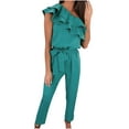 thumbnail image 1 of Moda mujer vendaje sólido hombro frío tirantes Cami pantalones bolsillos mono Fridja  alkflakhf37653, 1 of 7