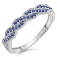 thumbnail image 1 of Dazzlingrock Collection 0.25 Carat (ctw) 18k Round Blue Sapphire Anniversary Stackable Swirl Band 1/4 CT, White Gold, Size 6, 1 of 1