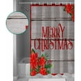 thumbnail image 6 of Christmas Shower Curtain Merry Christmas Shower Curtains for Bathroom Decor Christmas Red Poinsettia Flowers Wood Grain Christmas Decoration Bath Curtains Sets with Hooks Waterproof, 72x72 in, 6 of 6