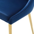 thumbnail image 6 of Contemporary Modern Urban Designer Dining Kitchen Room Side Dining Chair, Velvet Fabric Metal Steel, Navy Blue, 6 of 7