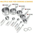 thumbnail image 2 of Aovky Measuring Cups and Spoons Set of 10, 5 Stainless Steel Cups and 5 Spoons for Kitchen Cooking Baking, 2 of 7